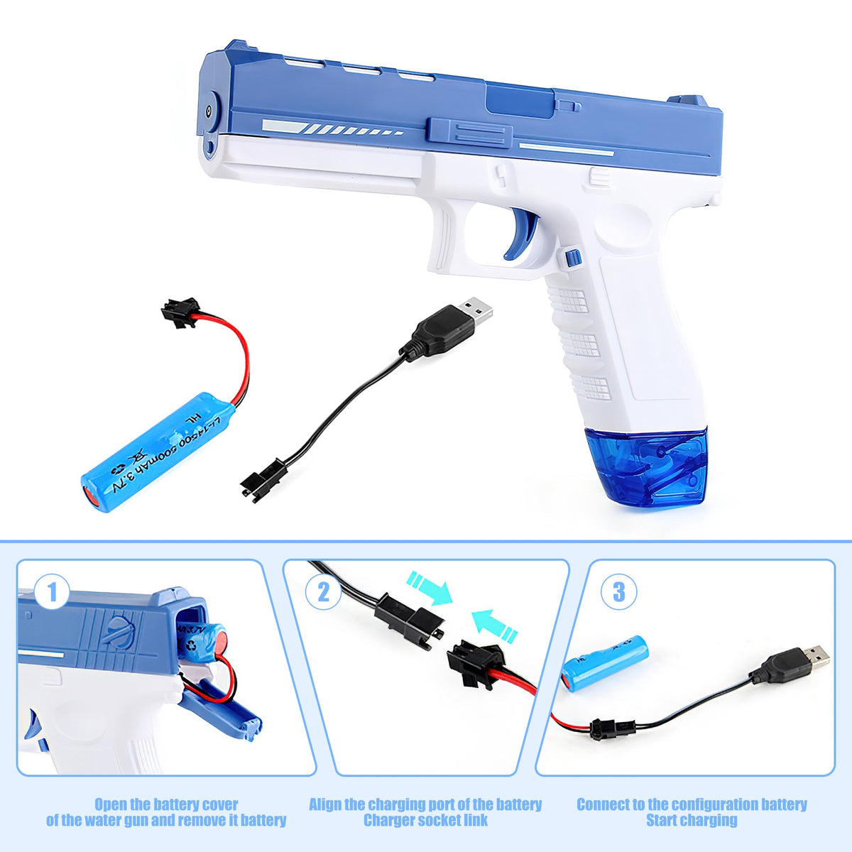 💦🌞Glock Electric Water Gun 🔋 | Rechargeable Automatic Water Blaster for Kids & Adults in UAE