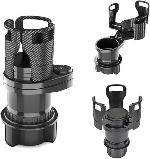 2-in-1 Car Cup Holder Expander 🥤🍟 | 360° Rotatable Dual Drink & Snack Organizer 🚗