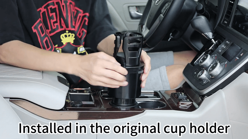 2-in-1 Car Cup Holder Expander 🥤🍟 | 360° Rotatable Dual Drink & Snack Organizer 🚗